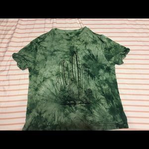 Green cactus crop top